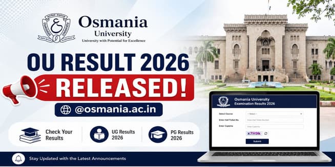 Osmania University (OU) Result 2026 (Released) @osmania.ac.in: Check UG, PG Result